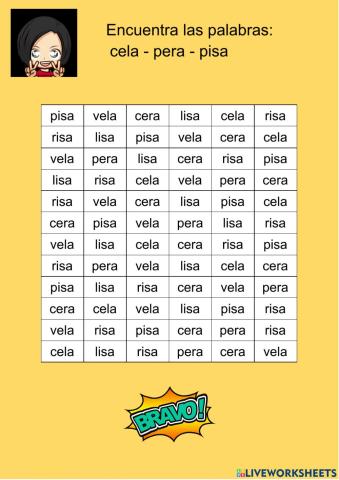 Rastreo de palabras 10