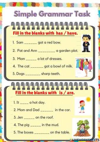 Simple Grammar Task 01