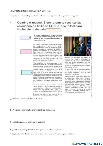 Comprensión lectora noticia