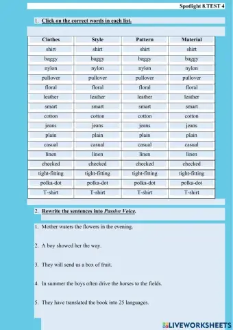 Spotlight 8 Module 4 test