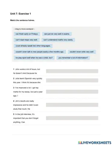 Mindset Foundation - Grammar & Vocabulary Skills Modules - Unit 7 Ex1