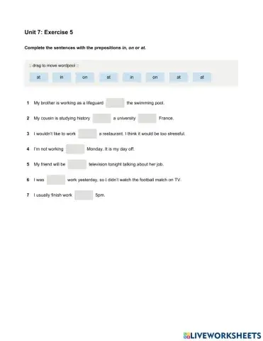 Mindset Foundation - Grammar & Vocabulary Skills Modules - Unit 7 Ex5