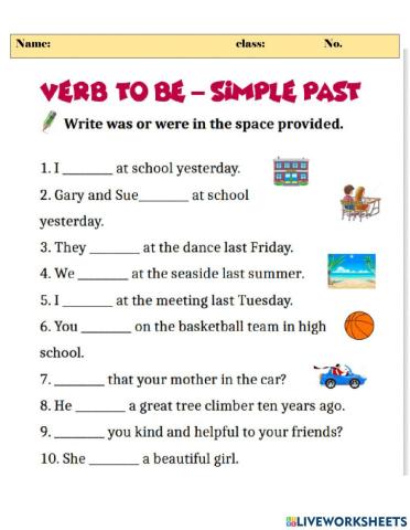 Present simple tense verb to be was-were