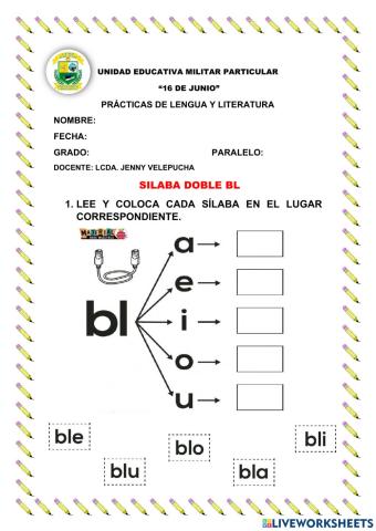 Silaba doble bl
