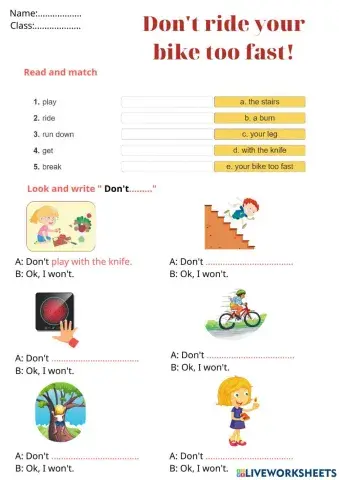 Unit 12 Don't ride your bike too fast. Lesson 1