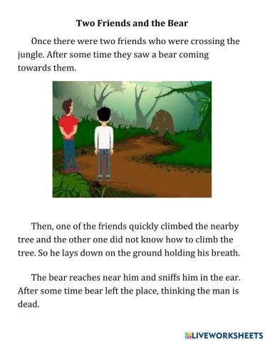 Two Friends and the Bear