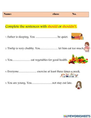 Modal verb  should