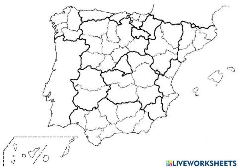 Mapa mudo das provincias de España