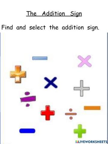 The addition sign
