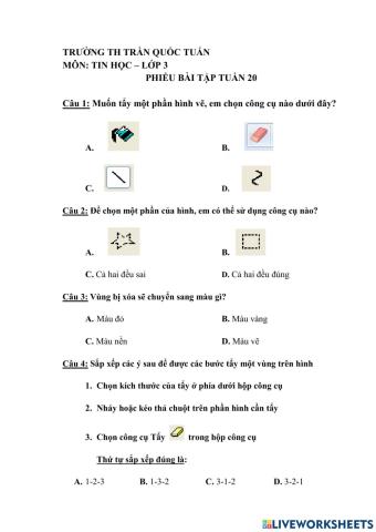 BT tin học lớp 3 - tuần 20