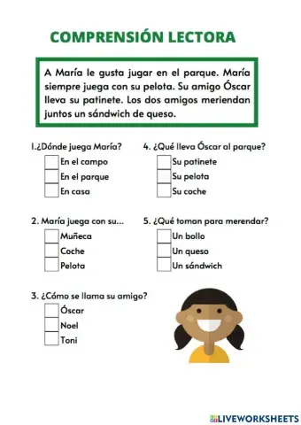 Lectura comprensiva María y Óscar