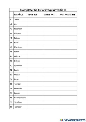 Irregular Verbs III