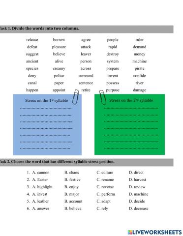 EL6 unit 10 pronounciation and vocabualry