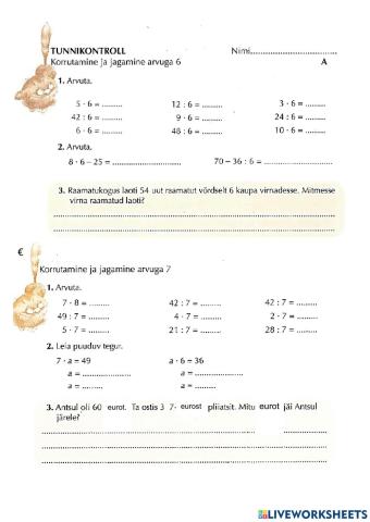 Korrutamine,jagamine 6,7