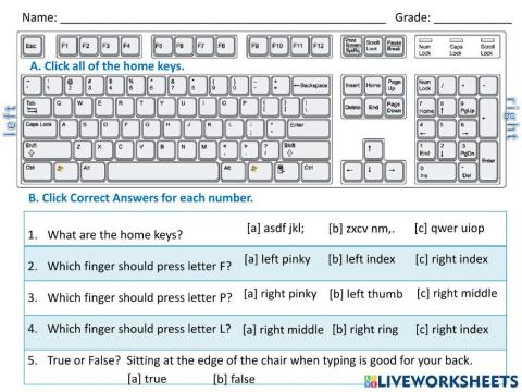 Typing Worksheet-Quiz