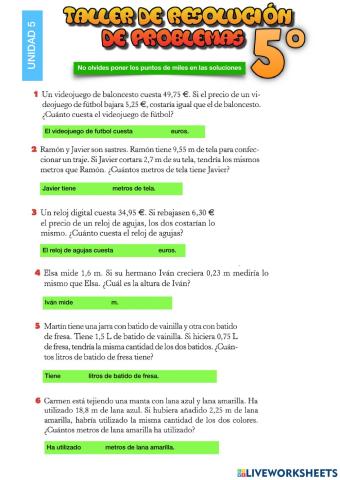 Taller de Resolución de problemas - U5