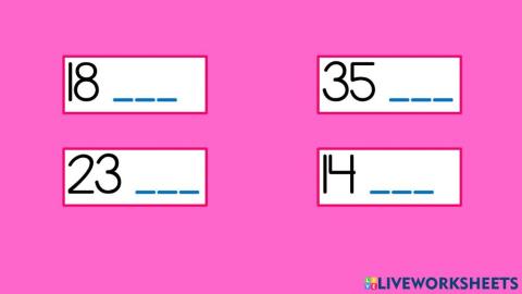 Número que va después