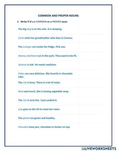 Common and Proper Nouns