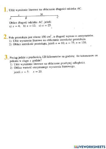 Wyrażenia literowe (1)
