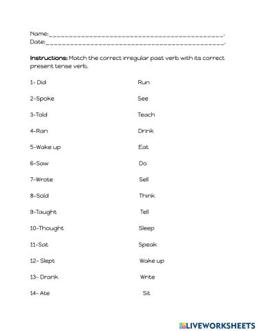 Irregular verbs