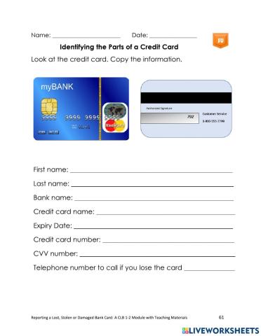 Parts of a Credit Card