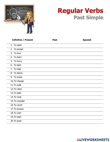 REGULAR VERBS 1-20 Past Simple