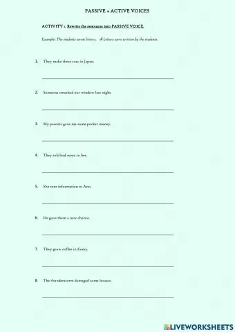 PASSIVE + ACTIVE VOICE - ACTIVITIES part 3