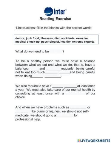 Reading exercise