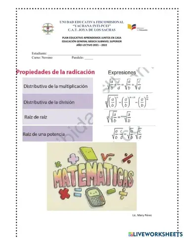 Propiedades de la radicación