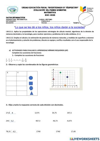 Evaluacion Quimestral