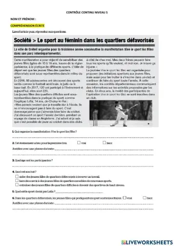 Contrôle continu n5