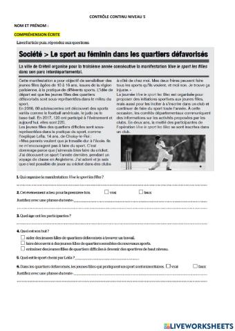 Contrôle continu n5