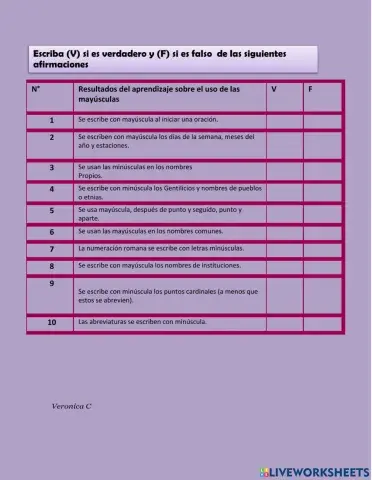 Uso de las mayusculas