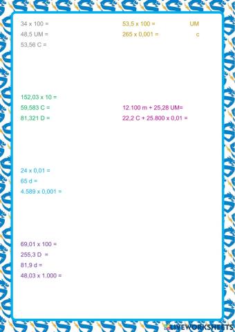 Multiplicaciones decimales ABN