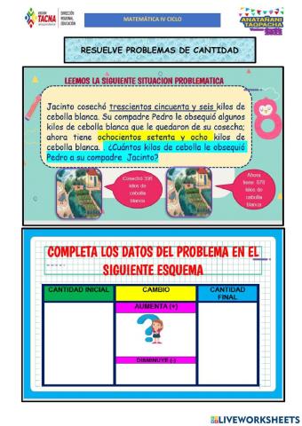 Matematica iv ciclo problemas de cantidad