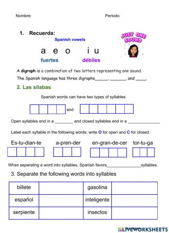 Separación de sílabas