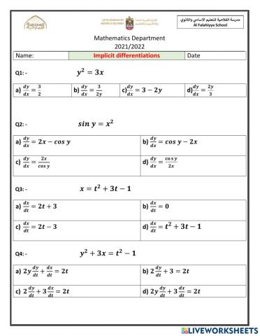 Implicit differentiation
