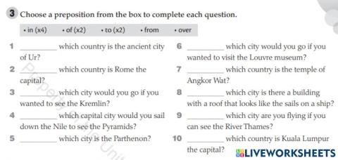 Questions beginning in prepositions.