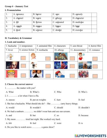 Group 4 - January test
