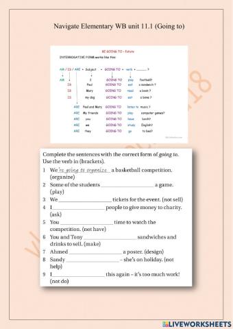 Navigate Elementary WB U 11.1 be going to