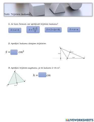 Tests. Trijstūra laukums