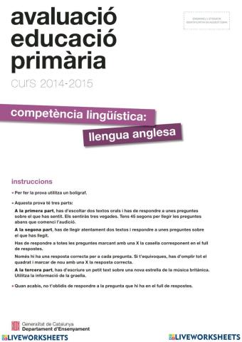 English competències bàsiques-Listening1415