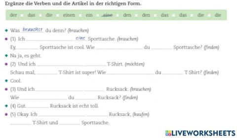 JuKu A 1.1. Lektion 5- Akkusativ def. und indef. Artikel