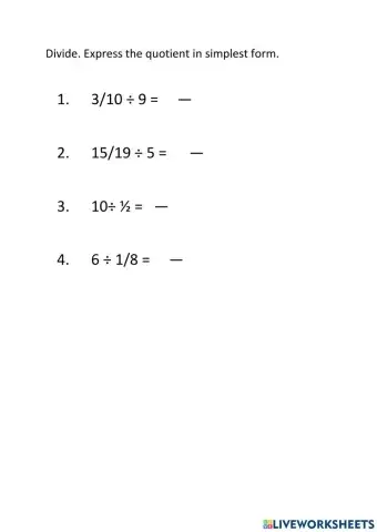 Dividing Fractions & Whole Numbers
