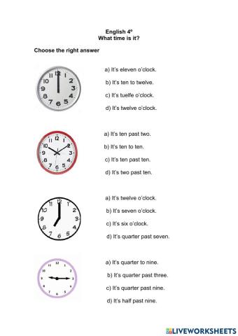 What time is it? 4º