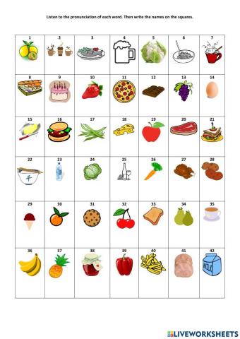 Food and drink-Vocabulary