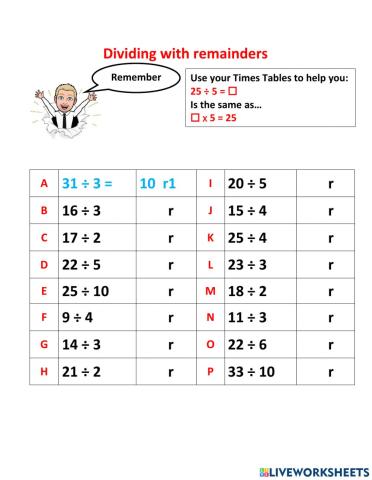 Simple dividing with remainders