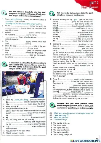 Past simple and continuous