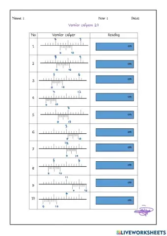 Measuring Length Vernier Calipers