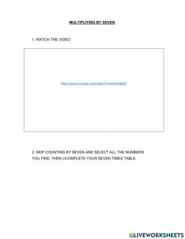 Seven times table 1